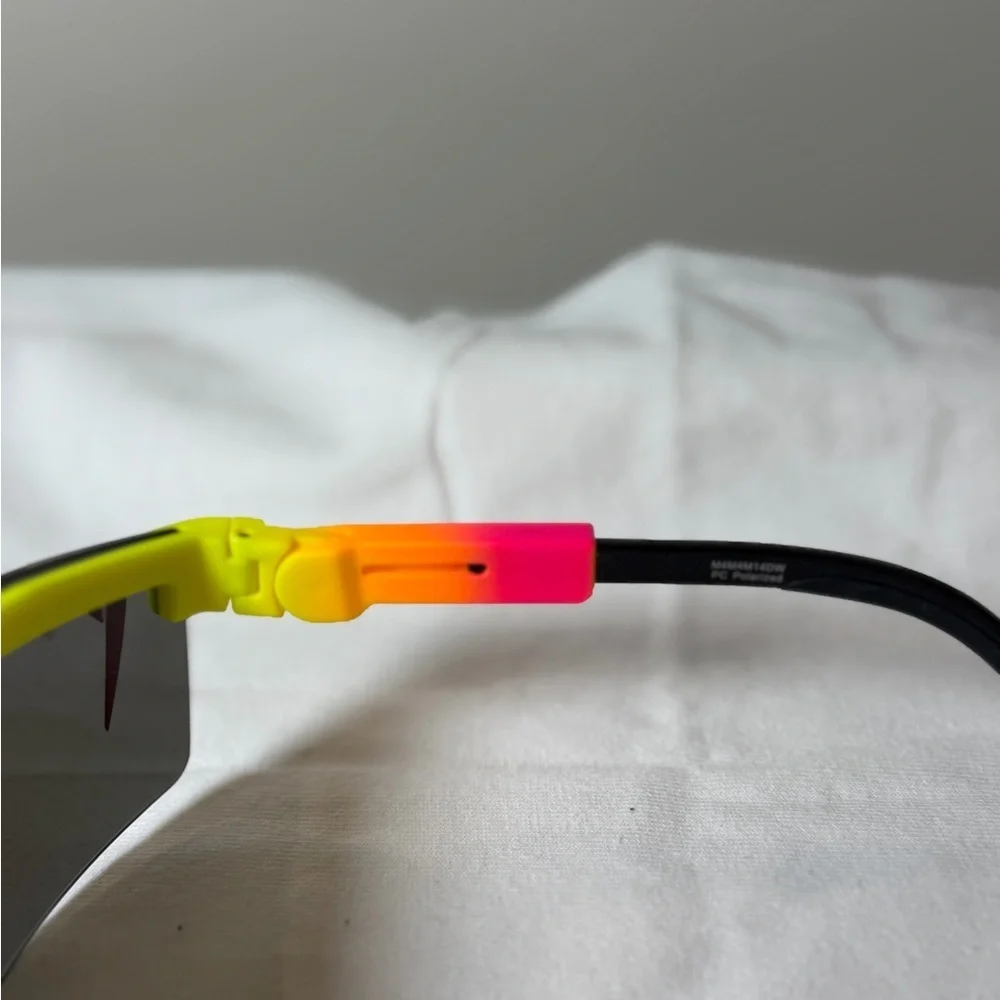 Pit Viper The Italo Original Polarized Neon Yellow and Pink Sunglasses